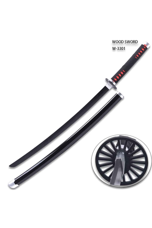 Tanjiro Kamado Wood Nichirin Katana  Demon Slayer Cosplay Prop, 41 in