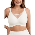 thumbnail image 1 of DEMOTIME Womens Bras No Underwire Soft Light Support Bras Seamless Everyday Bras White L, 1 of 7