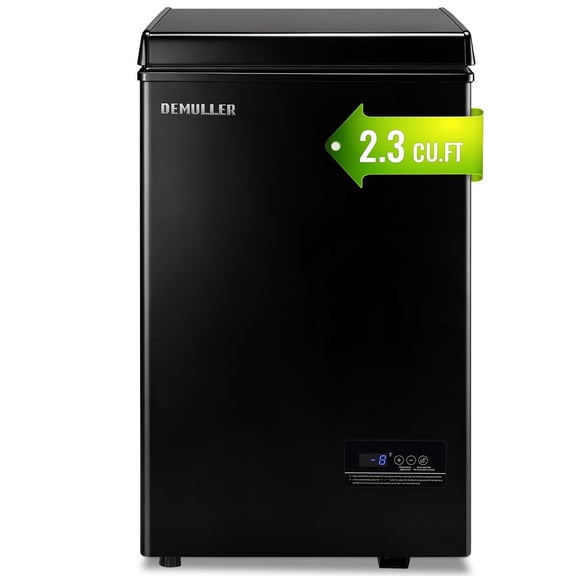 DEMULLER 2.3 Cu.ft Deep Freezer Small Chest Freezer with Digital Display Screen Black