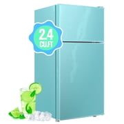 DEMULLER 2.4 Cu.ft Mini Refrigerator Small Fridge with Freezer Dual Door Compact Fridge New Blue