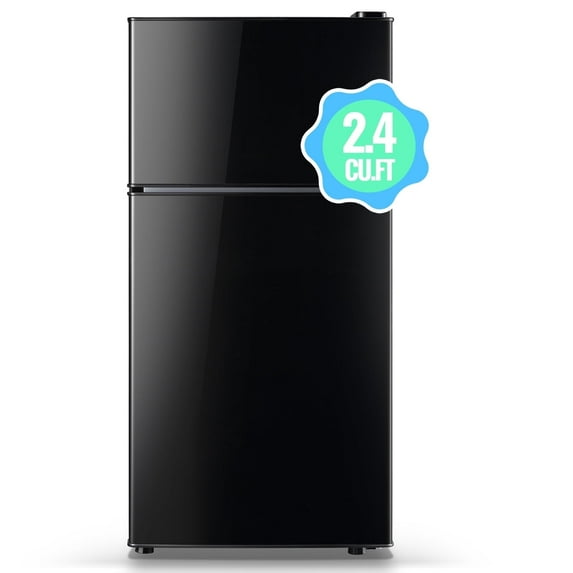 DEMULLER 2.4 Cu.ft Mini Refrigerator Small Fridge with Double Door Personal Fridge Black New