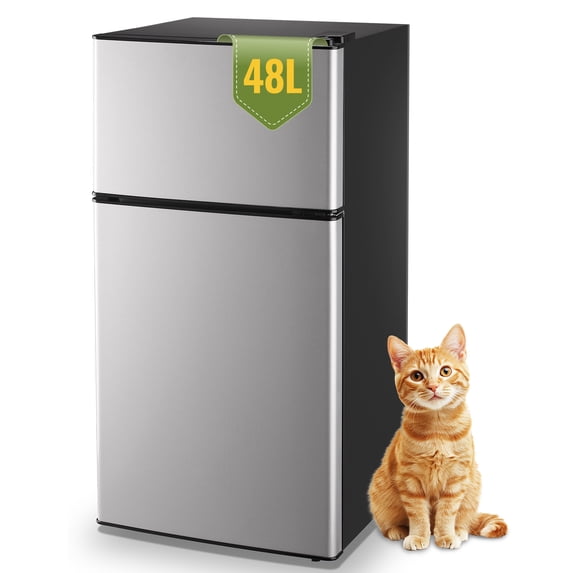 DEMULLER, Small Refrigerator with Freezer, 2.5 cu.ft, Silver - Walmart.com