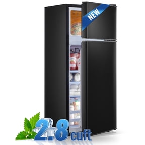 DEMULLER 2.8 Cu.ft Mini Refrigerators Black Small Fridge with Double Door Adjustable Temperature New Black