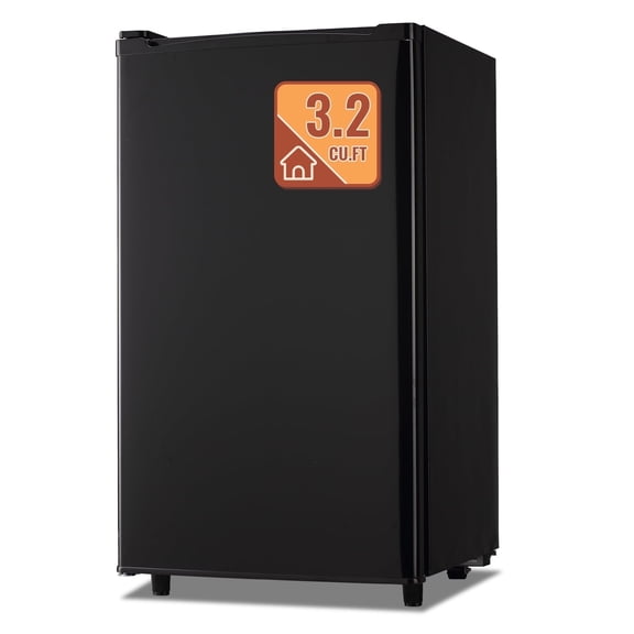 DEMULLER 3.2 Cu.ft Mini Fridge with Freezer Single DoorFridge Adjustable Temperature New Black