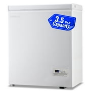 DEMULLER 3.5 Cu.ft Chest Freezer with Electronic Panel, Accurate Temperature Display to 1℉ WHITE