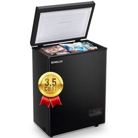 DEMULLER 3.5 Cu. ft Mini Fridge with Freezer Compact Small Deep Freezers for Dorm Office 63-Black, New