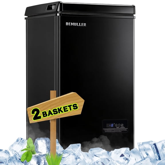 DEMULLER 2.2 Cu.ft Deep Freezer Mini Chest Freezer with Removable Storage Baskets New Black