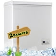 thumbnail image 1 of Deep Chest Freezer Mini Freezers Top Open Door Wide Temp Range Two Removable Baskets New White, 1 of 7