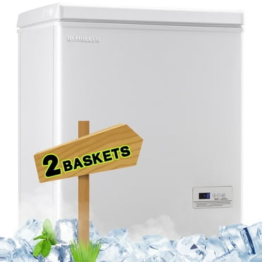 DEMULLER 4.0 Cu.ft Deep Chest Freezer Mini Freezers Top Open Door Rmovable Storage Baskets New White