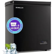 DEMULLER 4.0 Cu.ft Deep Freezer Top Open Door Compact Freezer with 2 Removable Storage Baskets Black