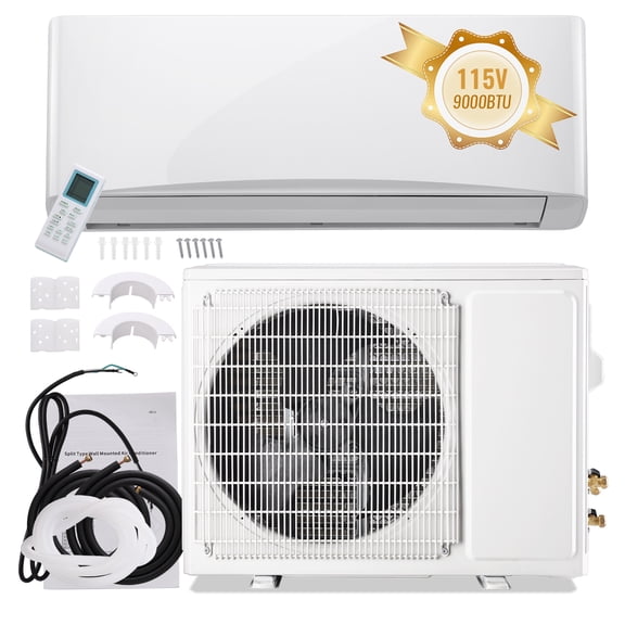 DEMULLER 9000BTU Mini Split Air Conditioner& Heater AC Units Cools Rooms up to 450 Sq.ft Multiple Modes Available All year