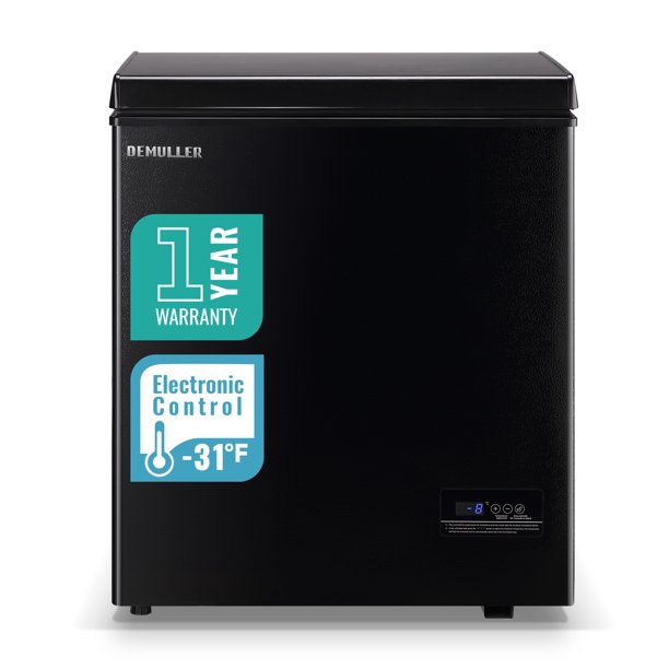 DEMULLER Chest Freezer 4.0 cubic feet Deep Freezer Removable Stainless