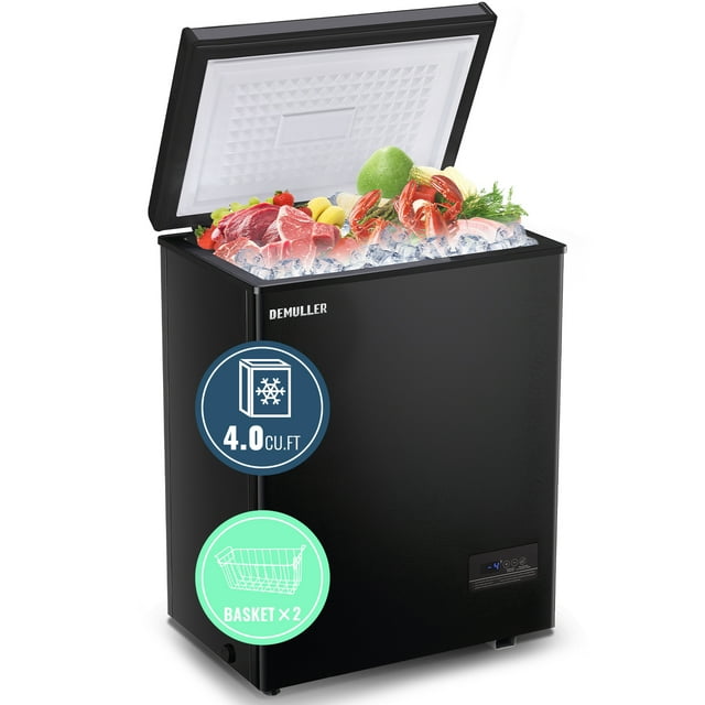 DEMULLER Deep Chest Freezer Freezers with Two Storage Baskets UltraLow Temperature Black 79B1