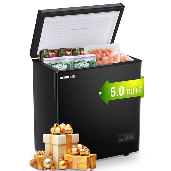 DEMULLER Deep Freezer Mini Chest Freezer Small Freezers for Dorms,Apartment Top Open Door New Black