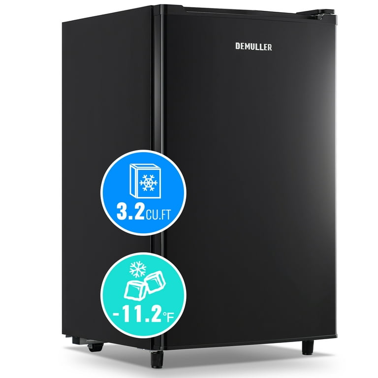 DEMULLER Upright Freezer with 7 Adjustable Thermostat Stand-up Single Door  Freezers Black