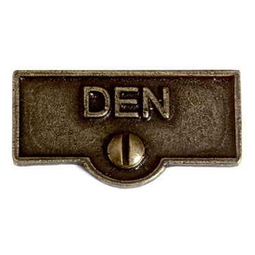 DEN Switch Plate Tags Cast Brass Traditional Engraved Wall Light Switch Cover Labels Name Plate Design Renovators Supply