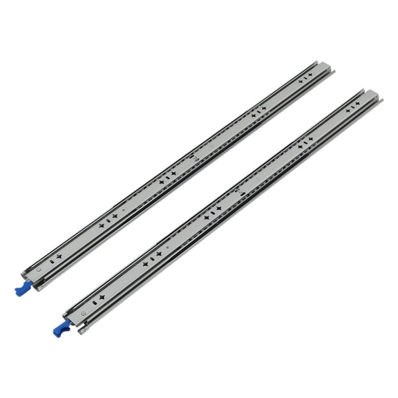 DENEST 1 Pair 32 inch 266 LB Capacity Side Mount Heavy Duty Drawer Slides 3-Section Full Extension Ball Bearing Locking Cabinet Hardware with Lock