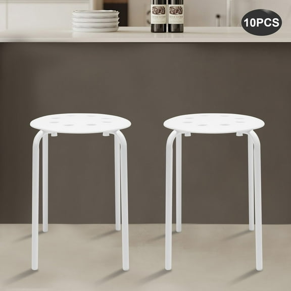 DENEST 10 x Plastic Stacking Stools for Kids Students Classroom Home Kitchen Garden