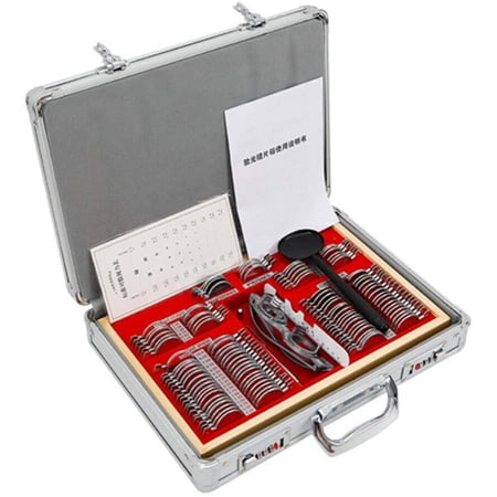 DENEST 104pcs Optometry Box Trial Lens Case Set with Optometry Test Trial Frame