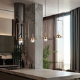 thumbnail image 1 of DENEST 10W Rectangle Pendant Lamp, Gold, Warm Light, 2800-3200K, Chain Length Adjustable LED Light Fixture for Dinning Room, 1 of 11