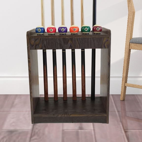 DENEST 12 Pool Cue-Billiards Accessories Wood Rack Cue Organizer Stand Sticks Holder Pool Cue Rack Stick Holder for 12 Cues Holders Billiard Table Accessories Cue Ball Stick Holder Floor Stand