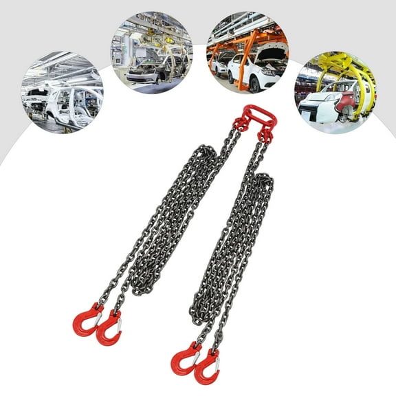 DENEST 13Ft Lifting Chain Sling W/4-Leg Grab Hook Chain Hoist Lift 20T Load Capacity