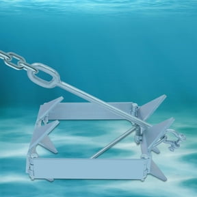 DENEST 13lbs Galvanized Steel Foldable Sliding Cube Anchor - Triangular Flukes for Sand, Rocks & Coral Reefs