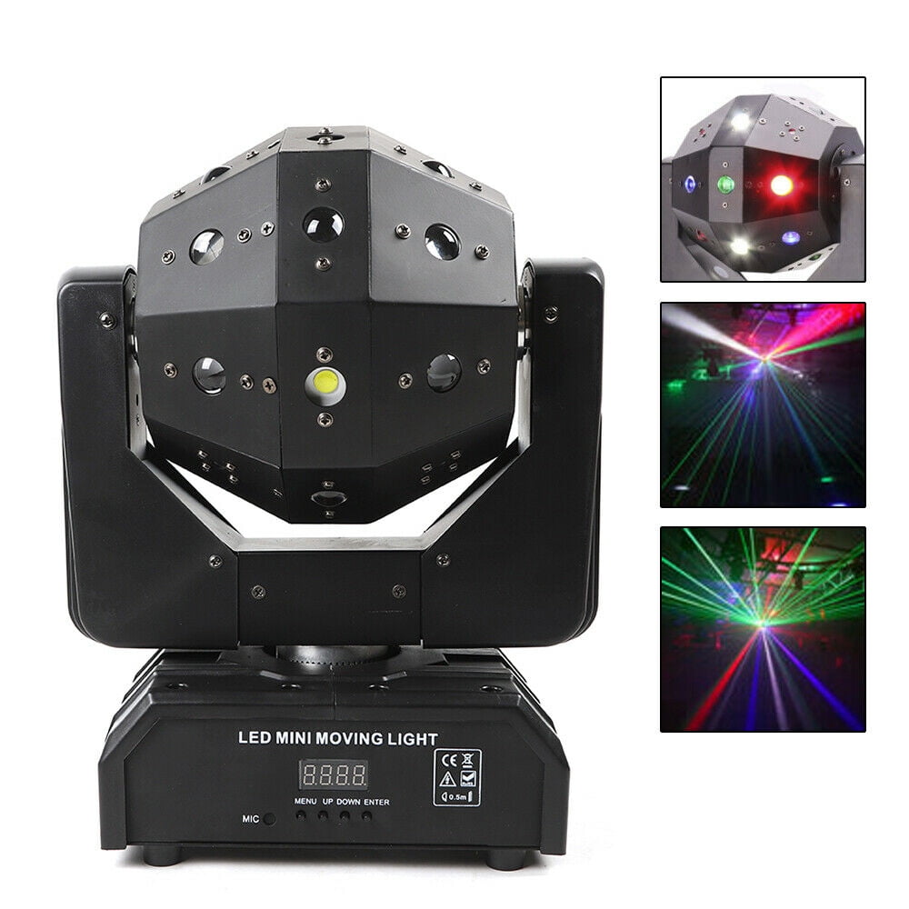 DENEST 16 LED Moving Head RGB Stage Light, DMX Sound Activated DJ Disco Lamp