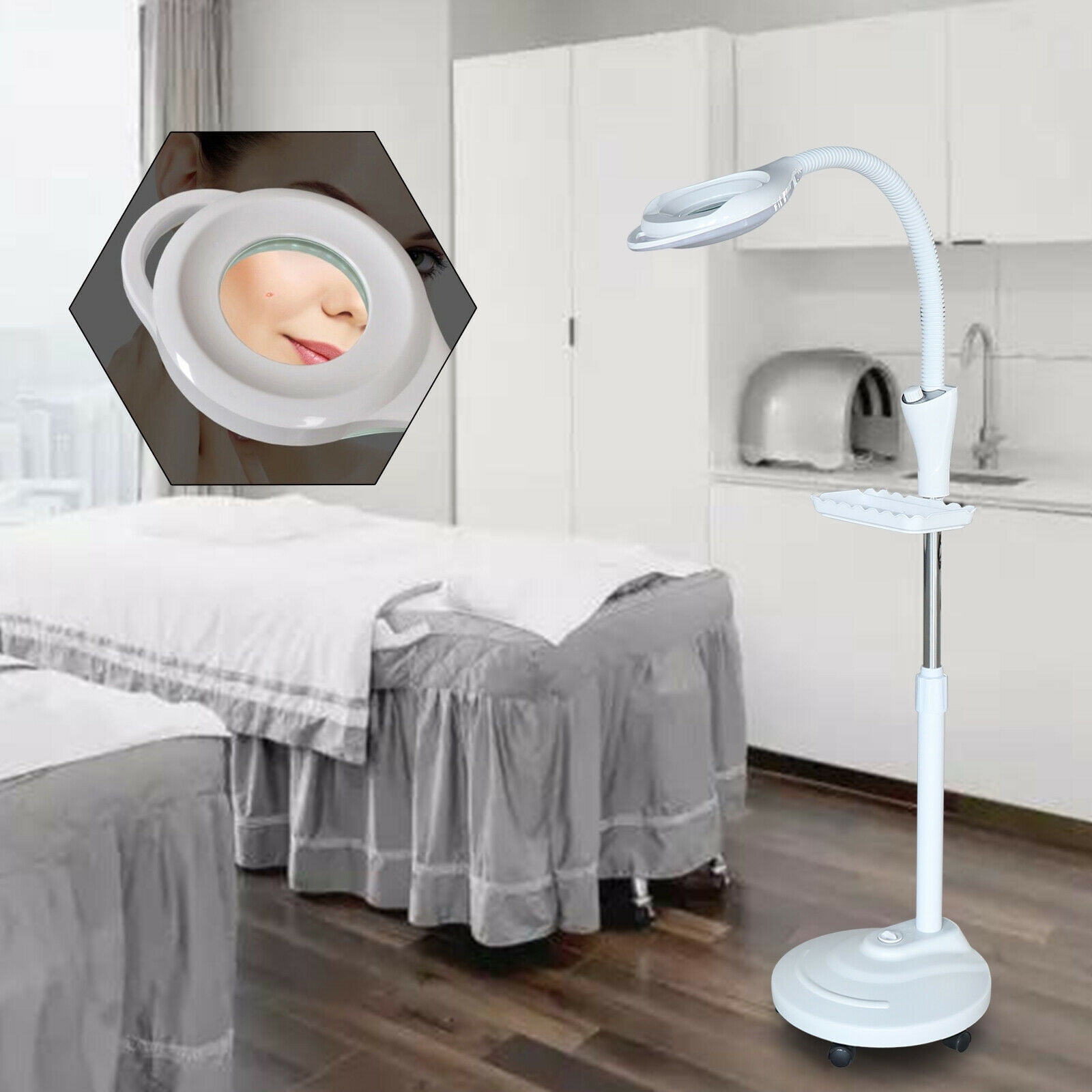 DENEST 16X LED magnification floor lamp magnifying glass with