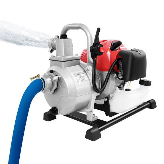 DENEST 2" 1.7HP Gas-Powered Water Pump, 43cc 1250W Portable Trash Pump,10m/h 26ft Suction Height, 98ft Max Lift Gasoline Pump for Garden Irrigation