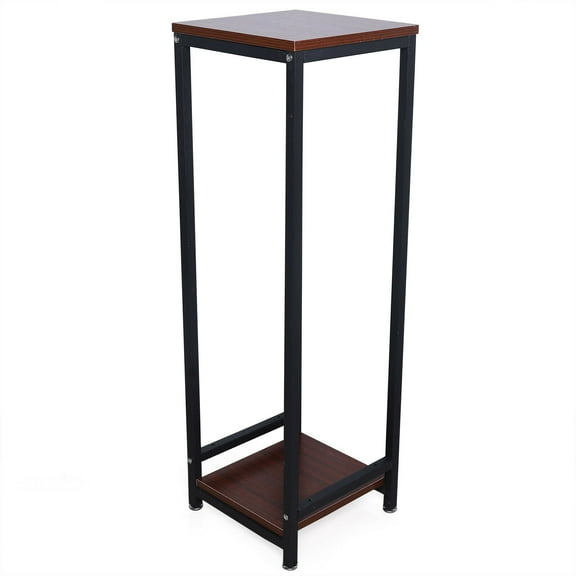 DENEST 2 Layers Metal Plant Stand + 4 Black Pads Non-slip Design Space-saving Durable
