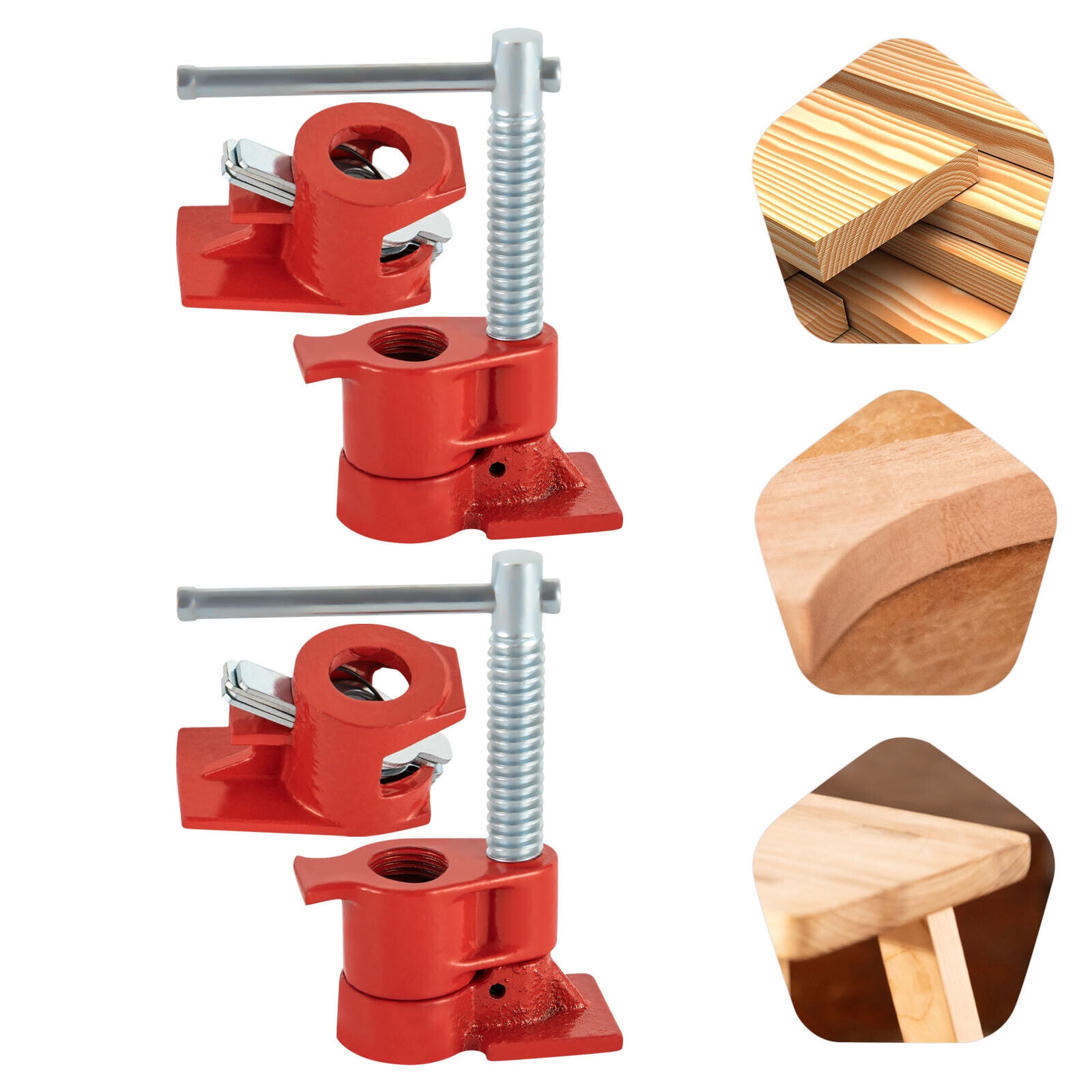 DENEST 2 Set 1/2" Wood Gluing Pipe Clamps, Heavy Duty Pipe Clamp Fixture Set for Woodworking