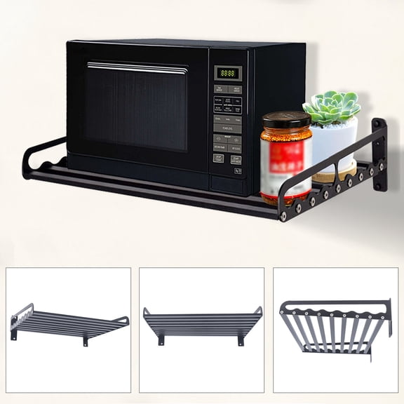 DENEST 20*15.6" Wall Mount Microwave Oven Bracket Kitchen Storage Cooker Holder Shelf