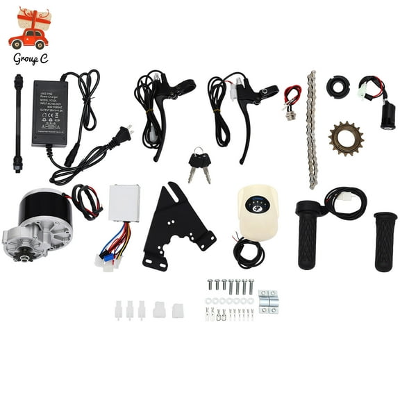 DENEST 24V 250W Electric Bicycle Conversion Kit E-Bike Cycling Brush Motor & Controller