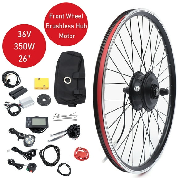 DENEST 26 inch Front Wheel E-Bike Electric Bicycle Conversion Kit 36V 350W Hub Motor