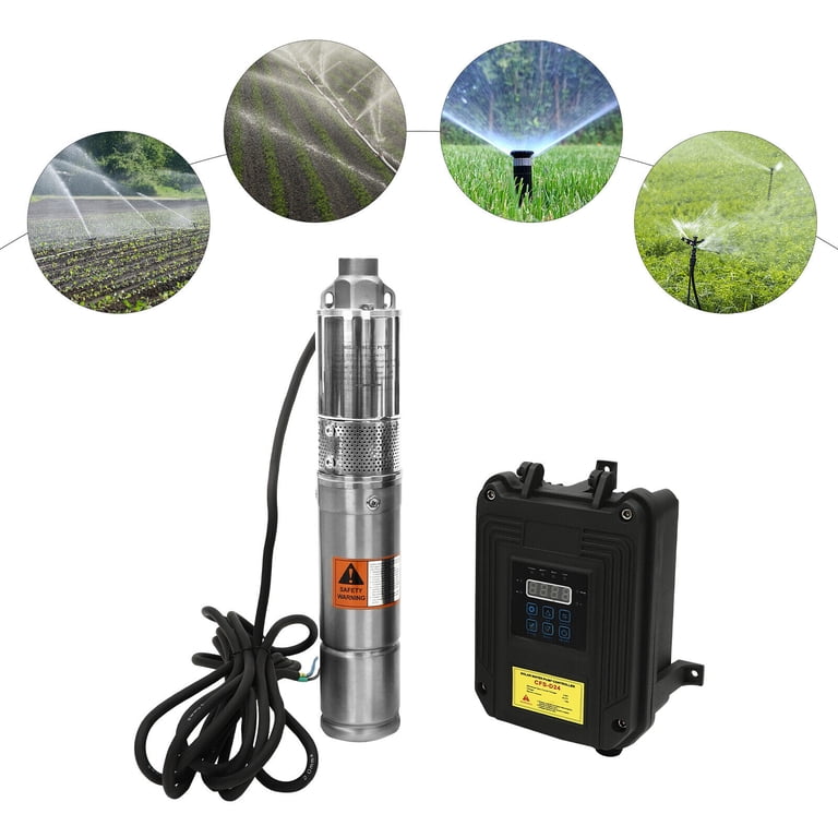 24V Solar Water Pump Kit With MPPT Controller - 1300L/H Submersible Deep Well Bore Pump