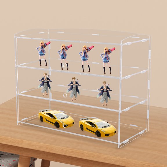 DENEST 3-Tier Acrylic Display Case for Home and Store - Freestanding Showcase