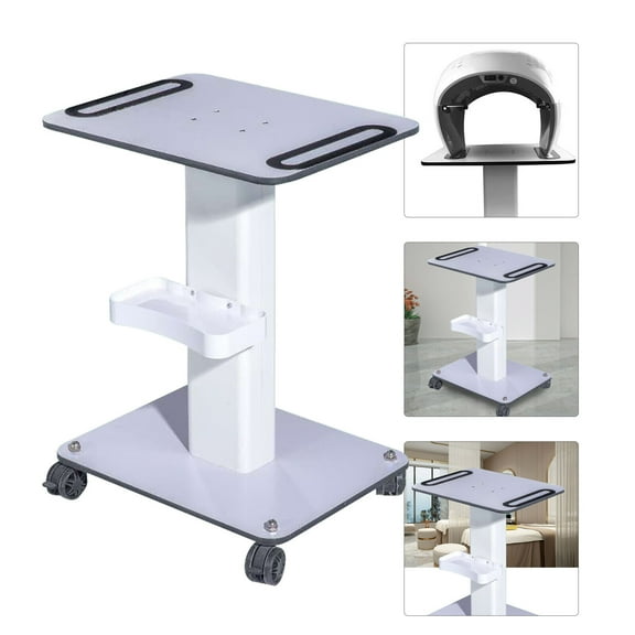 Denest Rolling Utility Cart with Super Convenient Storage Box, ABS White, 27.2 x 20.5 x 15.7
