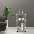 thumbnail image 1 of DENEST 3-Tier Mobile Clear Acrylic Printer Stand Storage Shelf Printer Table on Wheel, 1 of 18
