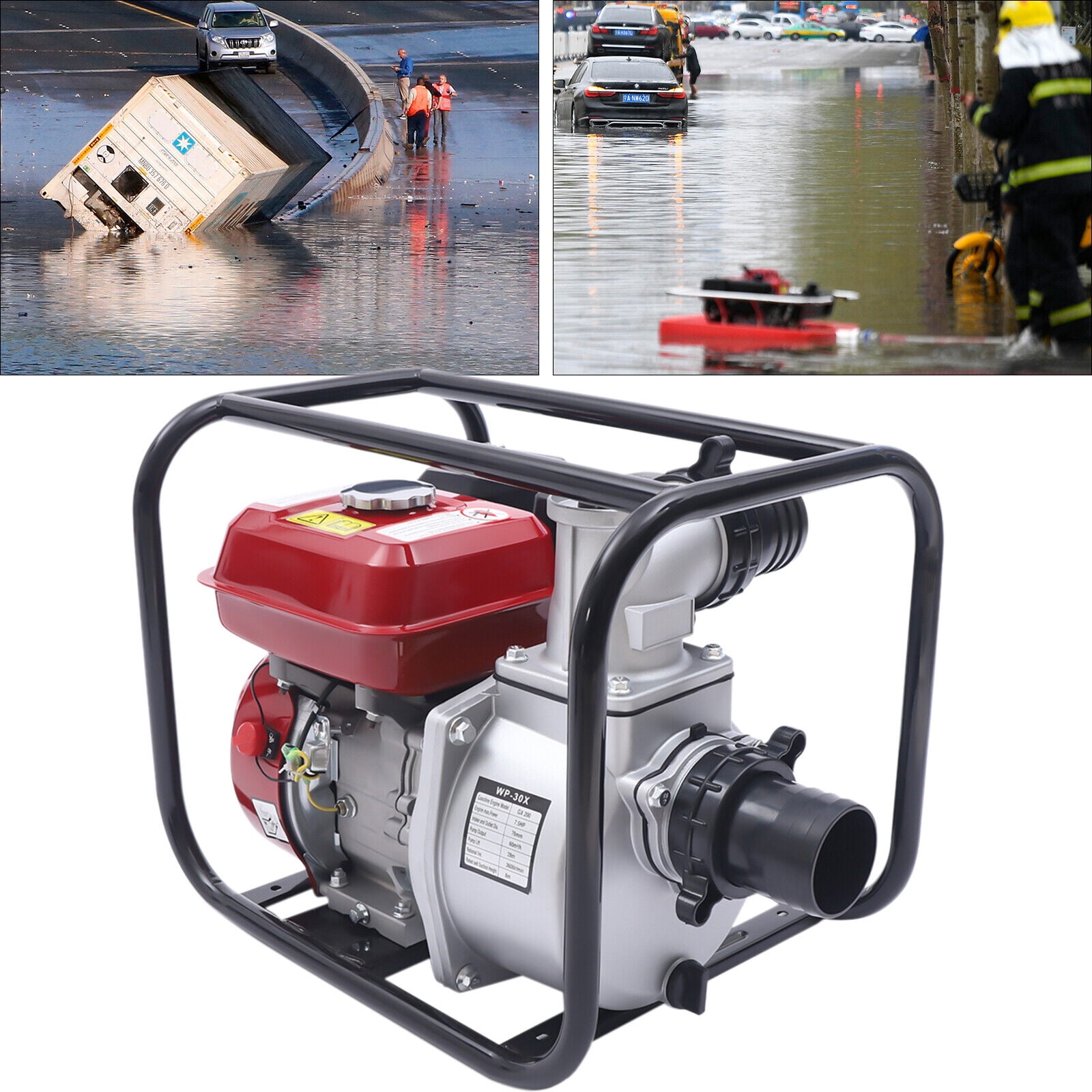 DENEST 3 inch Gas Water Semi Trash Pump High Pressure Garden Irrigation Pump 3000W 7.5HP