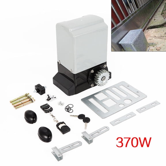 DENEST 370W 110V Electric Automatic Sliding Gate Opener Door Operator w/ Remote Control 1400lbs