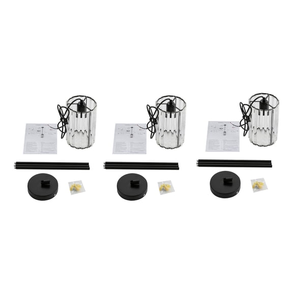 DENEST 3pcs Modern Crystal Pendant Lamp Kitchen Island Light Hanging Fixture Chandelier