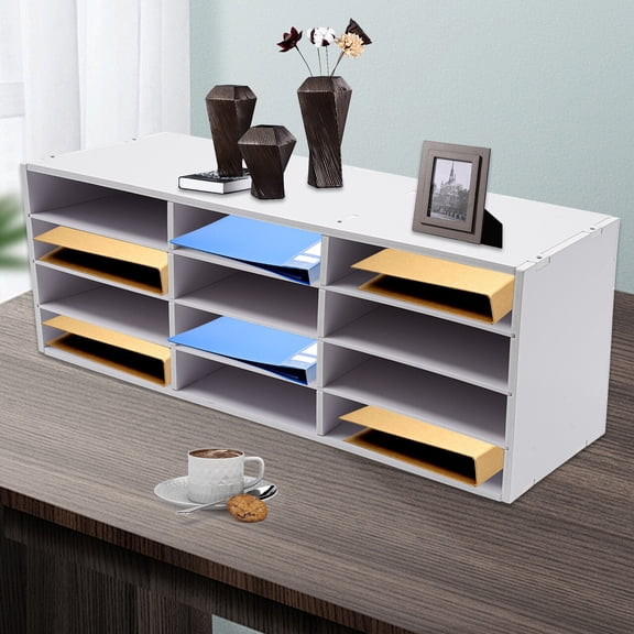 DENEST 4-Tier Mail Sorter Organizer Countertop Literature Student Mailbox for Classroom