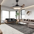 thumbnail image 1 of Denest Ceiling Fan Light Invisible Blades Chandelier with Bluetooth Music Speaker, 42" LED, 1 of 11