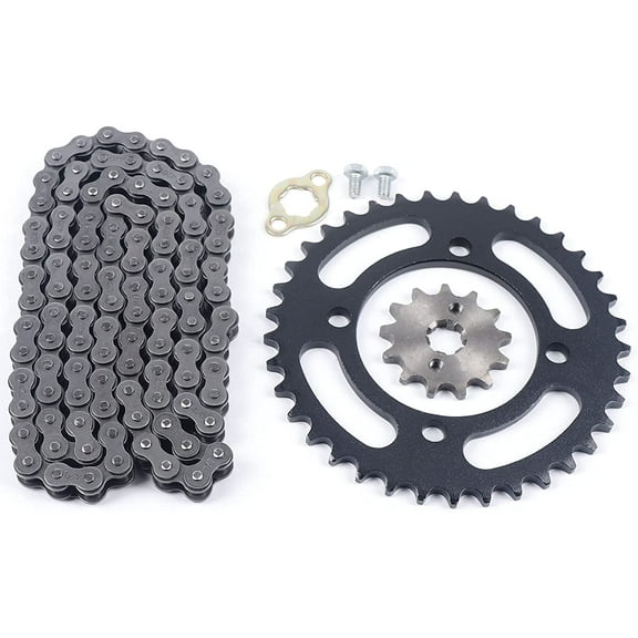 Denest Chain & Sprocket Set, 13" x 37", Metal for Pit Bikes & Go Karts