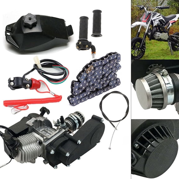 DENEST 49CC Pull Start Engine Motor Kit, 2 Stroke Air Forced Cooling For Pocket Bike Mini Dirt Bike ATV or Scooter