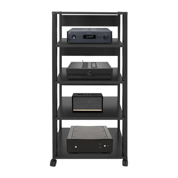 DENEST 5-Tier AV Media Stand Rack Media Stand with Wheels Tall Heavy Duty Audio-Video Media Stand