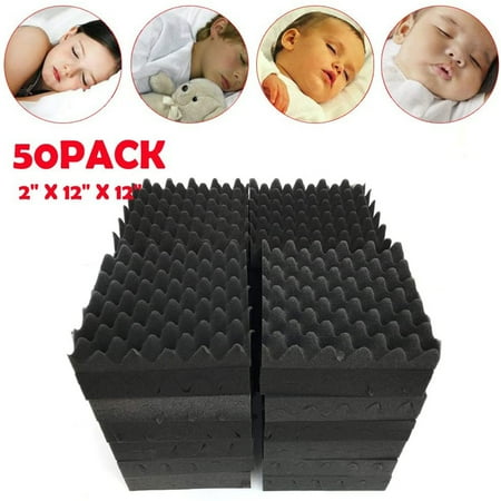 DENEST 50 Pack Acoustic Panels Studio Soundproofing Foam 12" X 12" X 2"