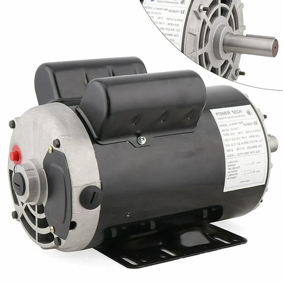 DENEST 5HP Electric Air Compressor Motor 7/8 Shaft 143/5t Frame Single Phase 3600RPM 208-230V