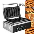 thumbnail image 1 of DENEST 6 Grid Commercial Hot Dog Machine Waffle Maker Sausage Maker Non-Stick 1500W, 1 of 12